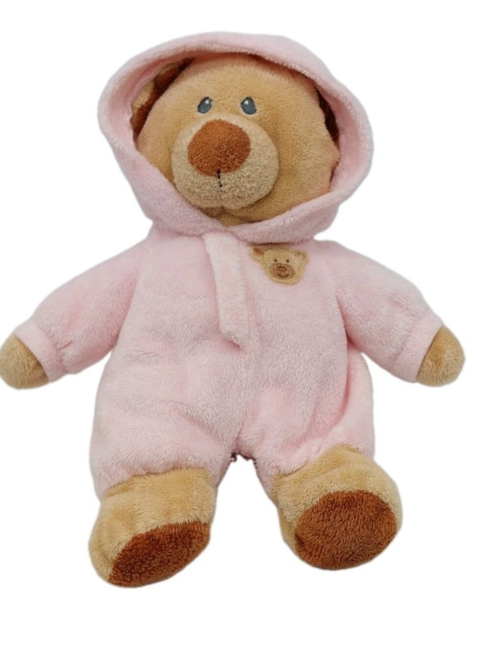 TY Pluffies Tylux Baby Bear Pink Teddy Tan Brown PJs 10" Plush 2012 Stuffed